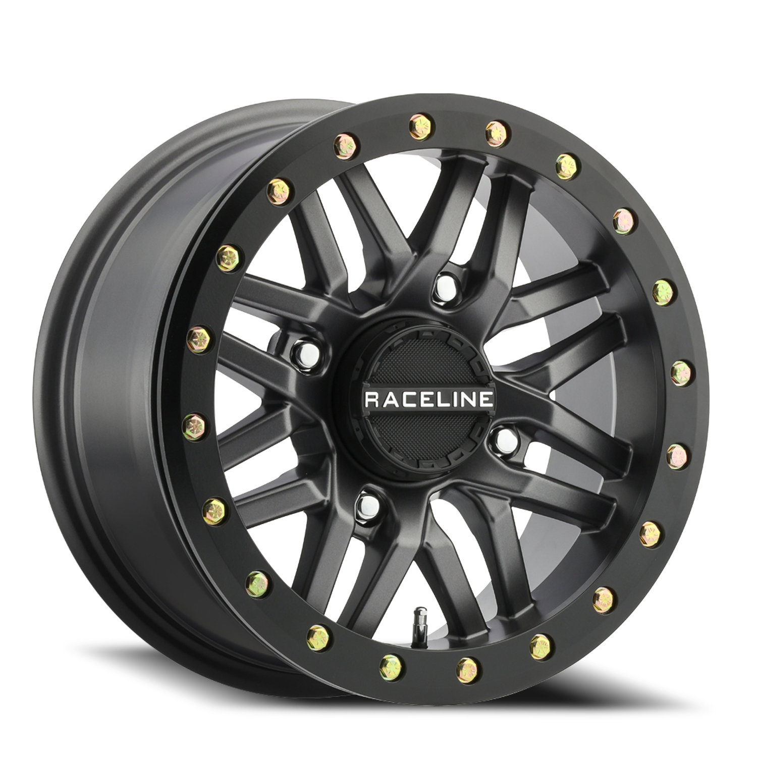 Raceline Wheels Aluminum Wheels 14x7 Ryno Beadlock UTV A91B Satin Black Machined Face Raceline Wheels
