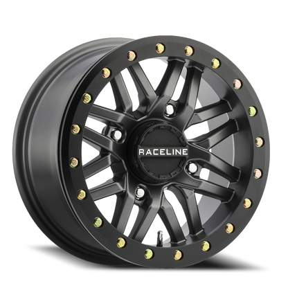 Aluminum 14x7 Ryno Beadlock UTV A91B Satin Black Machined Face Raceline Wheels