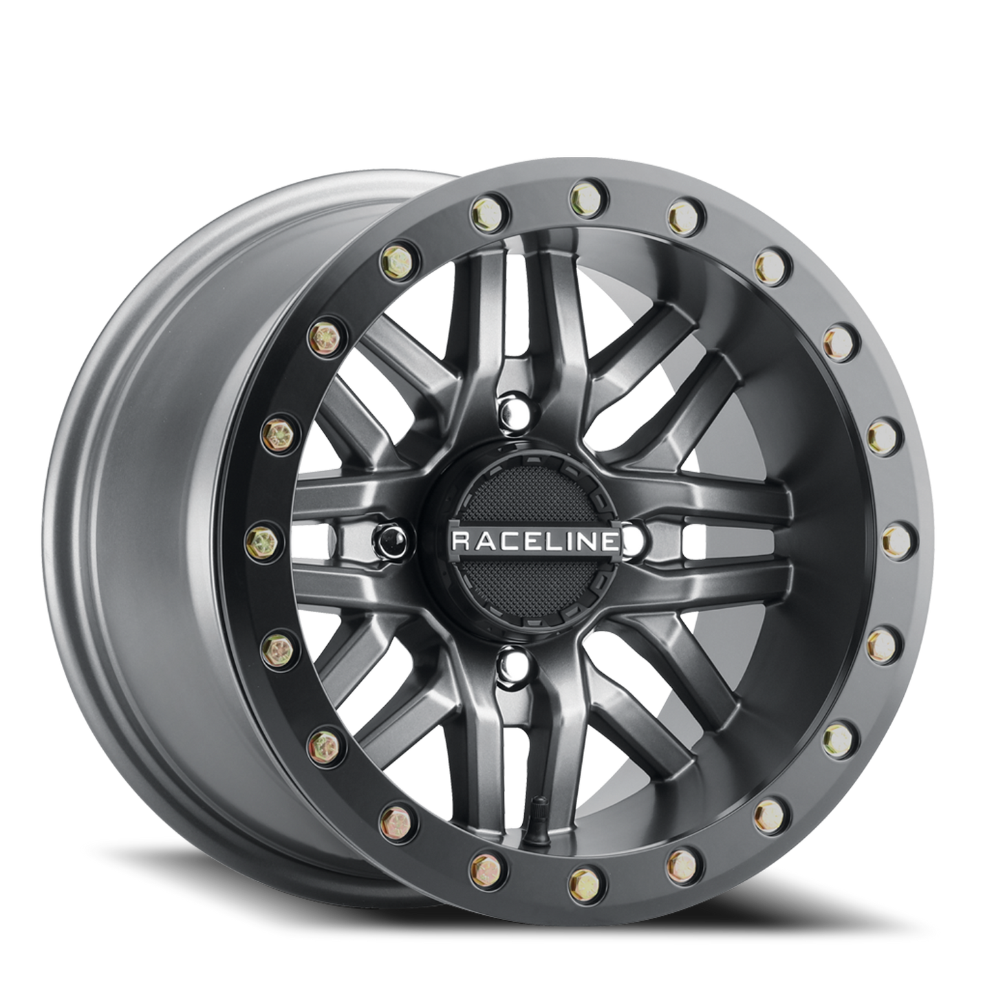 Raceline Wheels Aluminum Wheels 15x7 Ryno Beadlock UTV A91G Matte Dark Gunmetal Grey Raceline Wheels