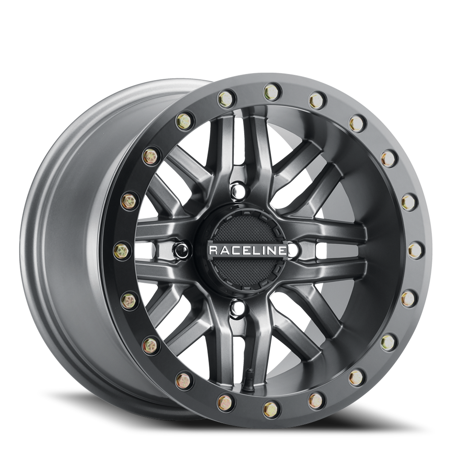 Raceline Wheels Aluminum Wheels 15x7 Ryno Beadlock UTV A91G Matte Dark Gunmetal Grey Raceline Wheels