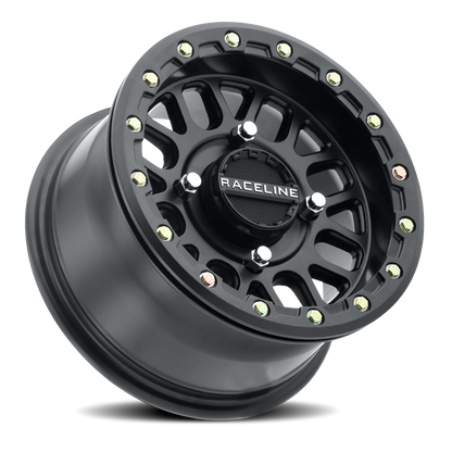 Aluminum 14x7 Podium Beadlock UTV A93B Satin Black Raceline Wheels-7