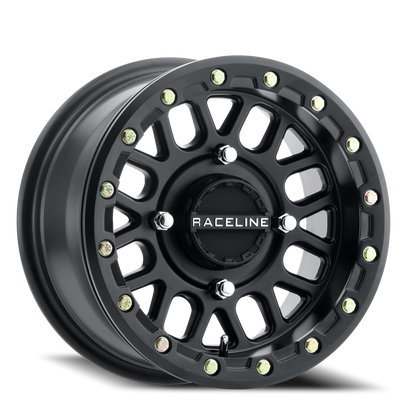 Aluminum 14x7 Podium Beadlock UTV A93B Satin Black Raceline Wheels
