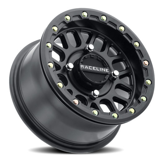 Aluminum 14x7 Podium Beadlock UTV A93B Satin Black Raceline Wheels-1