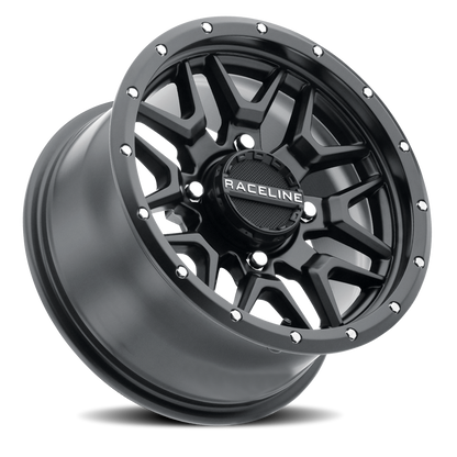 Aluminum 14x7 Krank Simulated Beadlock UTV A94B Satin Black Raceline Wheels-1