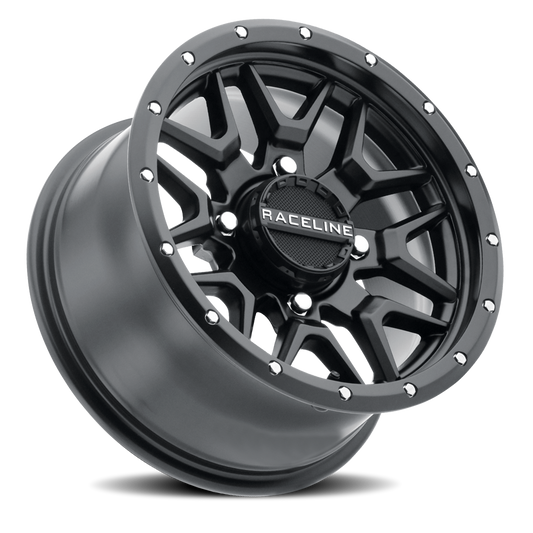 Aluminum 14x7 Krank Simulated Beadlock UTV A94B Satin Black Raceline Wheels-1