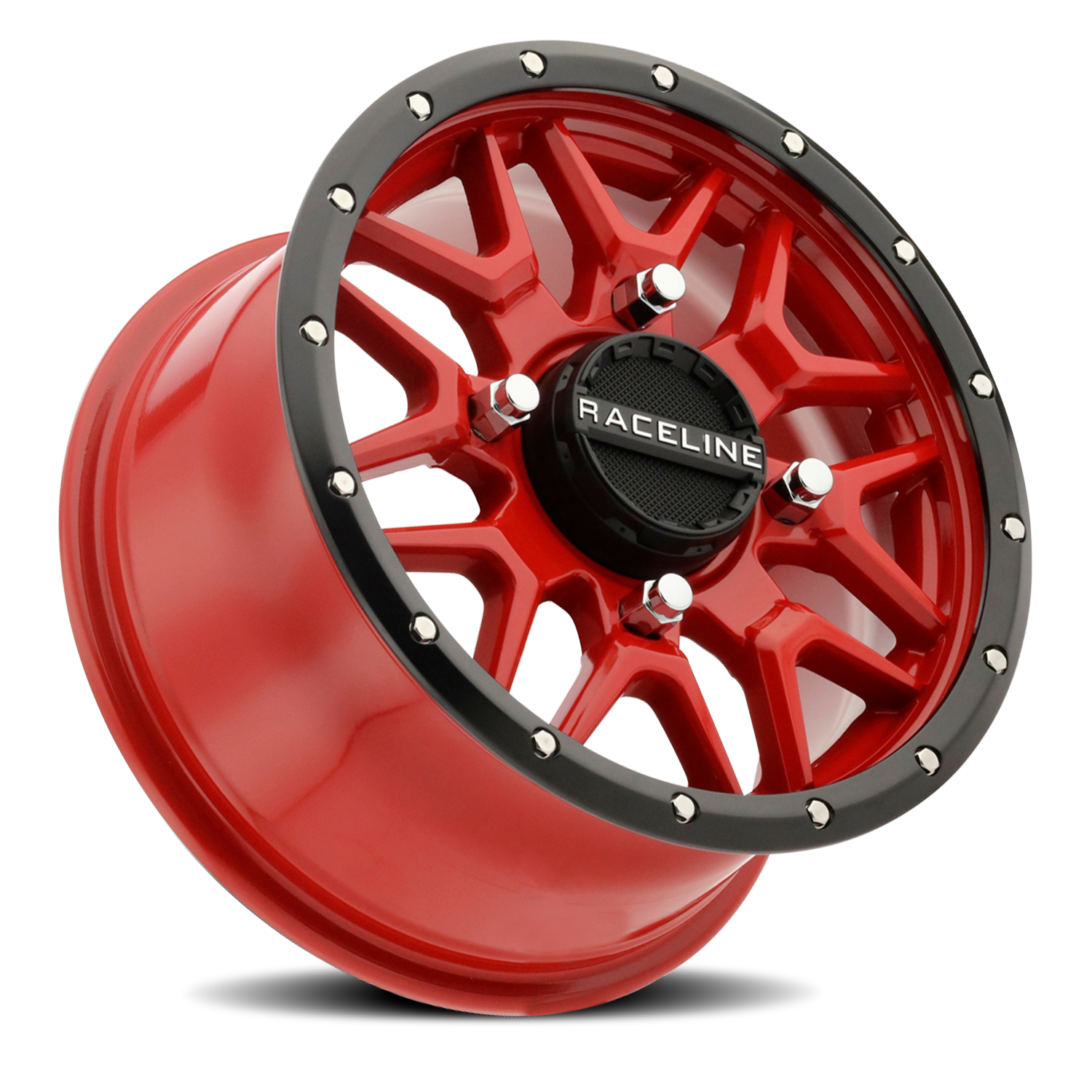 Raceline Wheels Aluminum Wheels 15x7 Krank Simulated Beadlock UTV A94R Red Raceline Wheels