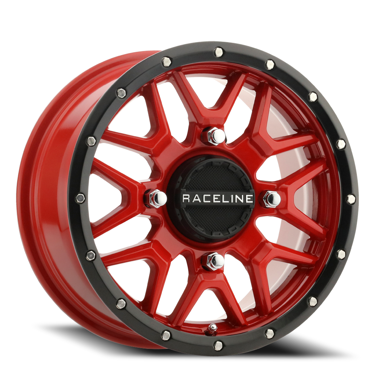 Raceline Wheels Aluminum Wheels 15x7 Krank Simulated Beadlock UTV A94R Red Raceline Wheels