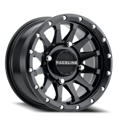 Aluminum 14x7 Trophy Simulated Beadlock UTV A95B Satin Black Milled Raceline Wheels-4