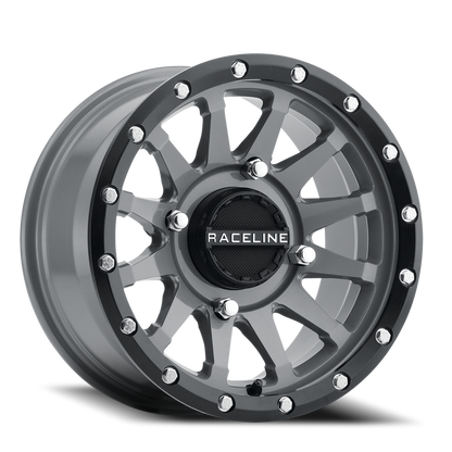 Aluminum 14x7 Trophy Simulated Beadlock UTV A95SG Stealth Grey Raceline Wheels-2