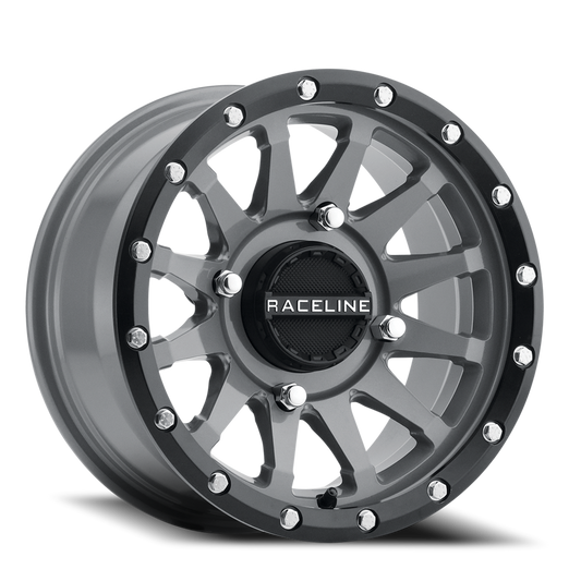 Raceline Wheels Aluminum Wheels 14x7 Trophy Simulated Beadlock UTV A95SG Stealth Grey Raceline Wheels