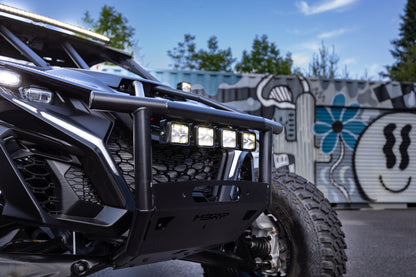 2024-Up Can-Am Maverick R, Black-Coated Steel Front Race Bumper MBRP-4