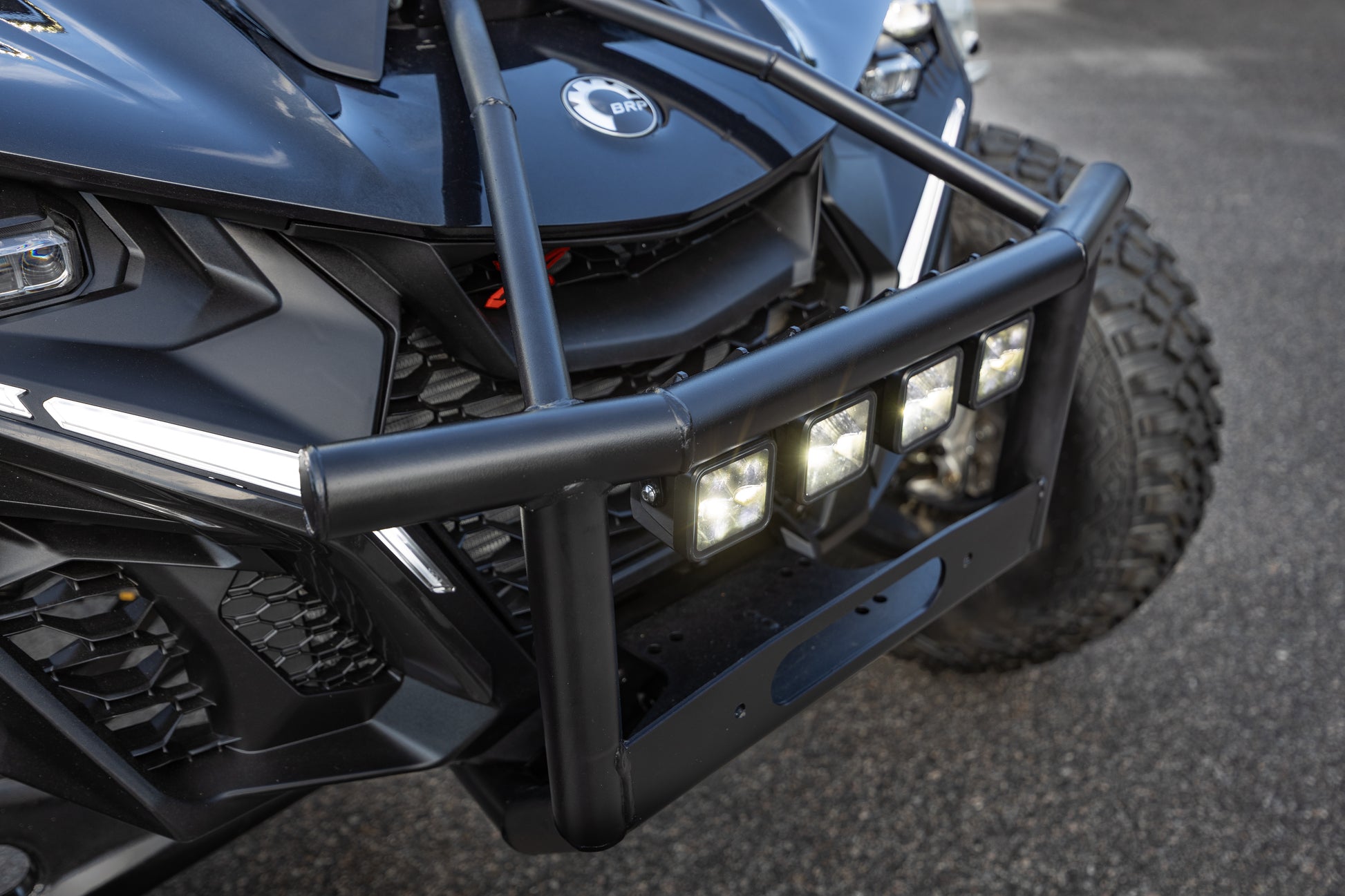 2024-Up Can-Am Maverick R, Black-Coated Steel Front Race Bumper MBRP-5