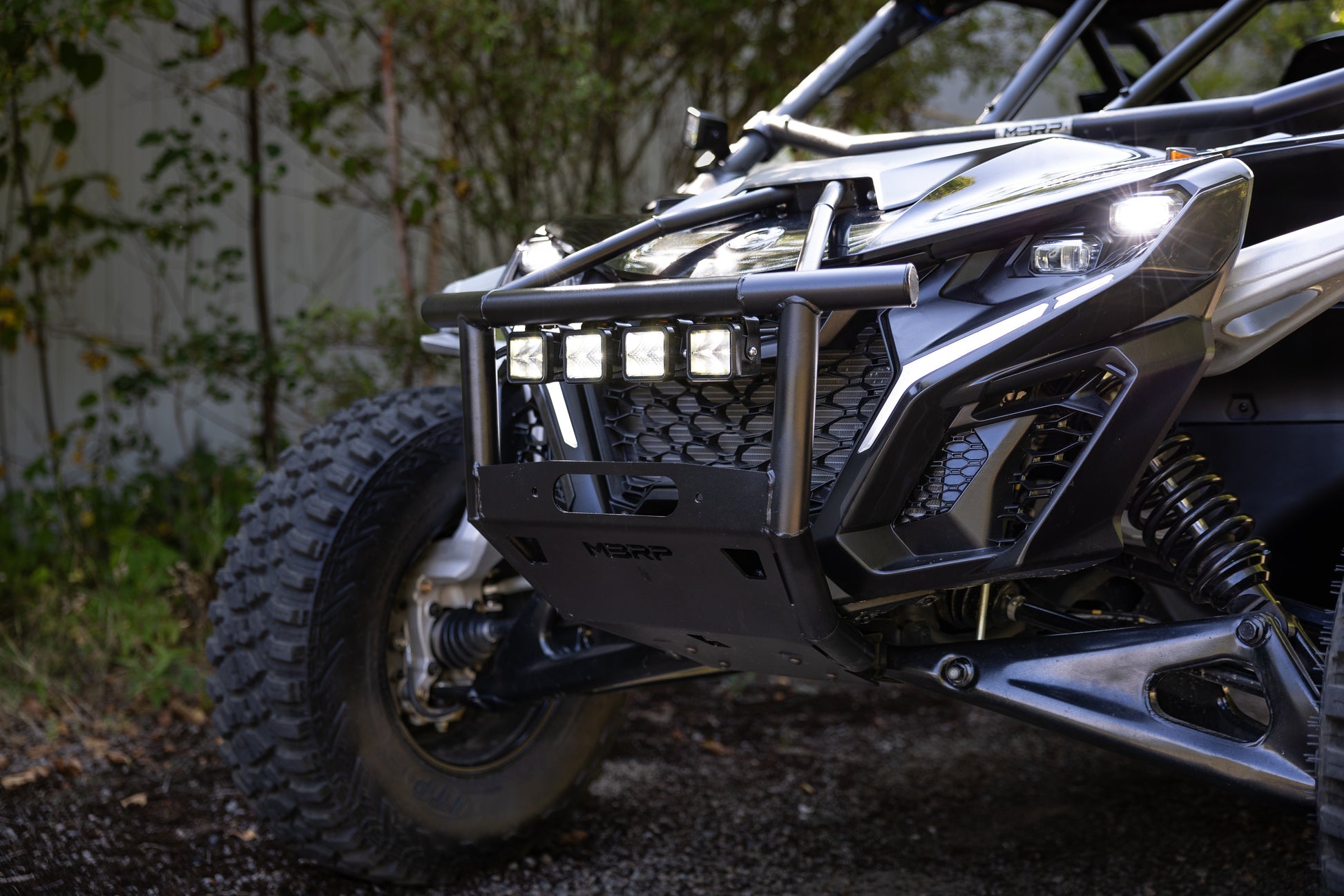 2024-Up Can-Am Maverick R, Black-Coated Steel Front Race Bumper MBRP-3