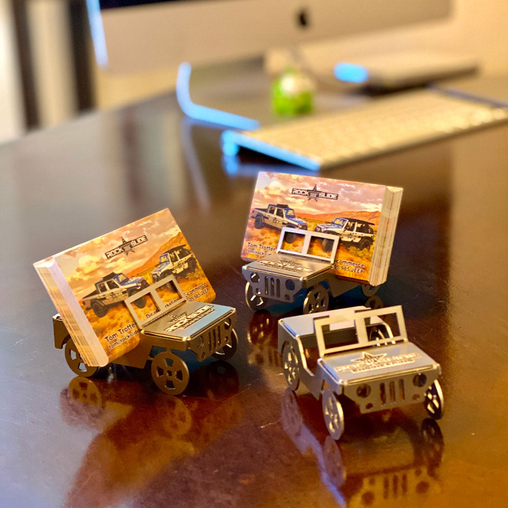 Rock Slide Engineering Jeep Business Card Holder Flat Stainless Steel Bendy Jeeps