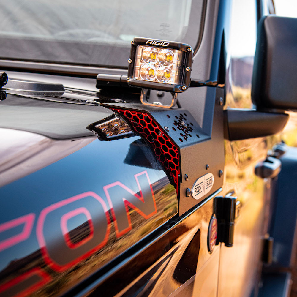 JL/JT Cowl LED Light Pod Bracket Rock Slide Engineering-5