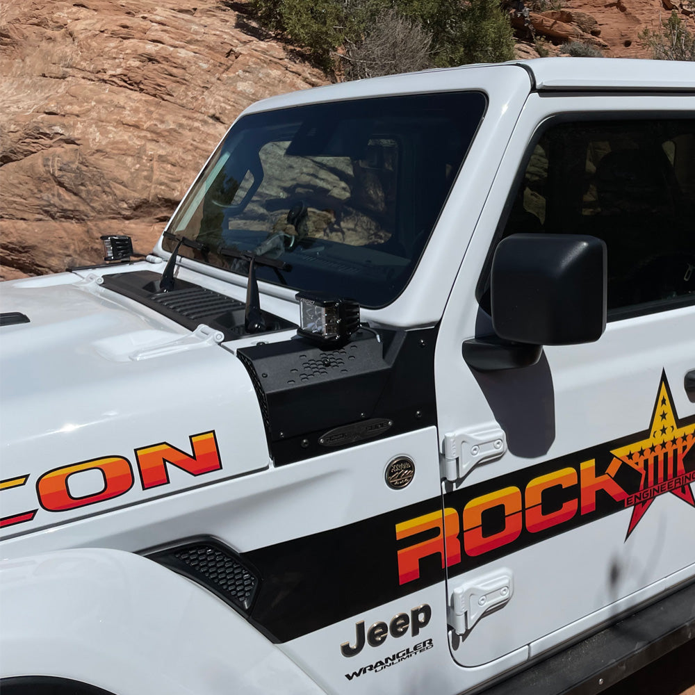 JL/JT Larger Cowl LED Light Pod Bracket Rock Slide Engineering-3