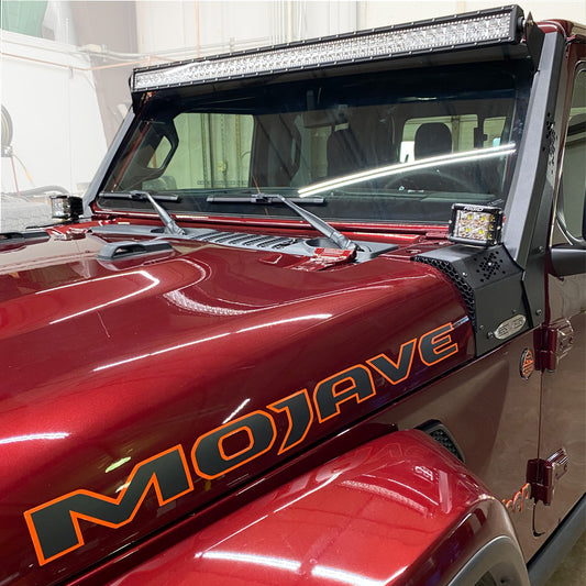 JL / JT Lower Larger Cowl LED Light Pod Brackets and Upper Bar Brackets Rock Slide Engineering-1