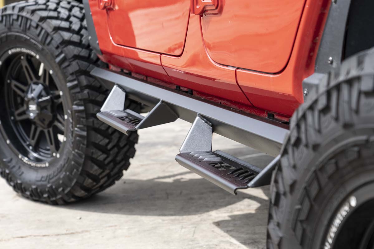 Jeep Cab-Length AL2 Drop Steps 18-20 Wrangler JL 4-Door Rough Country-4