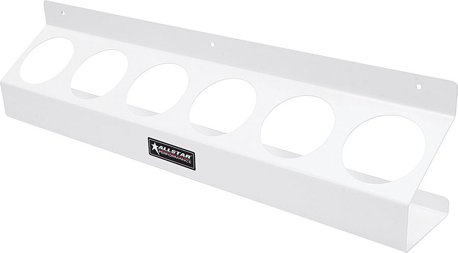 Aerosol Can Holder 23 Inch Long 3.5 Inch Deep 5.5 Inch Tall 6 Can Capacity Steel White Paint Each Allstar Performance