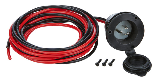 Accessory Plug-In 110V Flange Mount Covered Housing / Wiring Harness 3-Prong Male Socket Each Allstar Performance