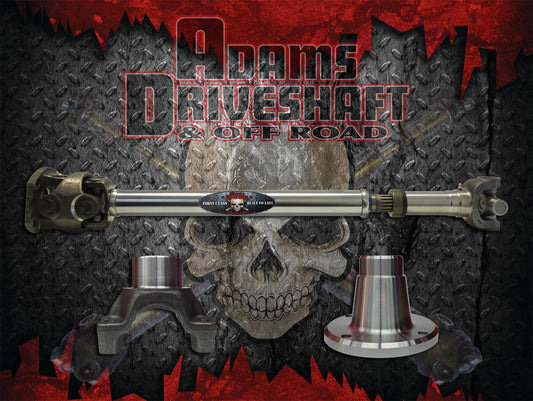 JK Front 1350 CV Heavy Duty Series Greasable U-Joint Adams Driveshaft