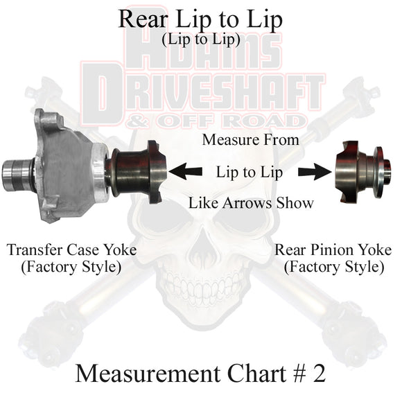 JL Rear 1310 Solid CV 2 Door (Sport - Sahara) Pinion Yoke Style Adams Driveshaft-2