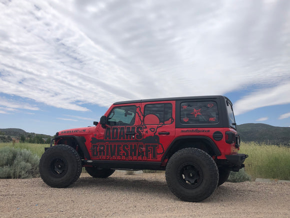JL Rear 1310 Solid CV 2 Door (Sport - Sahara) Pinion Yoke Style Adams Driveshaft-3