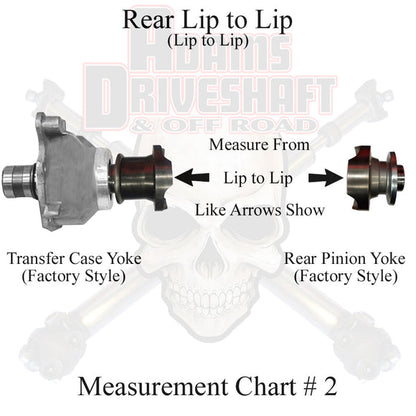 JL Rear 1310 Solid CV 4 Door (Sport - Sahara) Pinion Yoke Style Adams Driveshaft-2