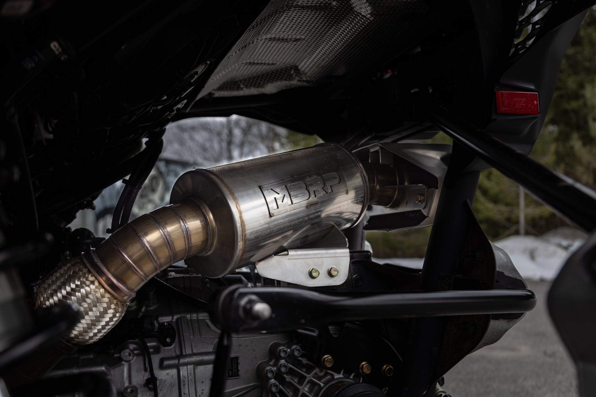 24-Present Can-Am Maverick R, Performance Series 3-Inch Turbo Back Single Slip-on Quiet, MBRP-3
