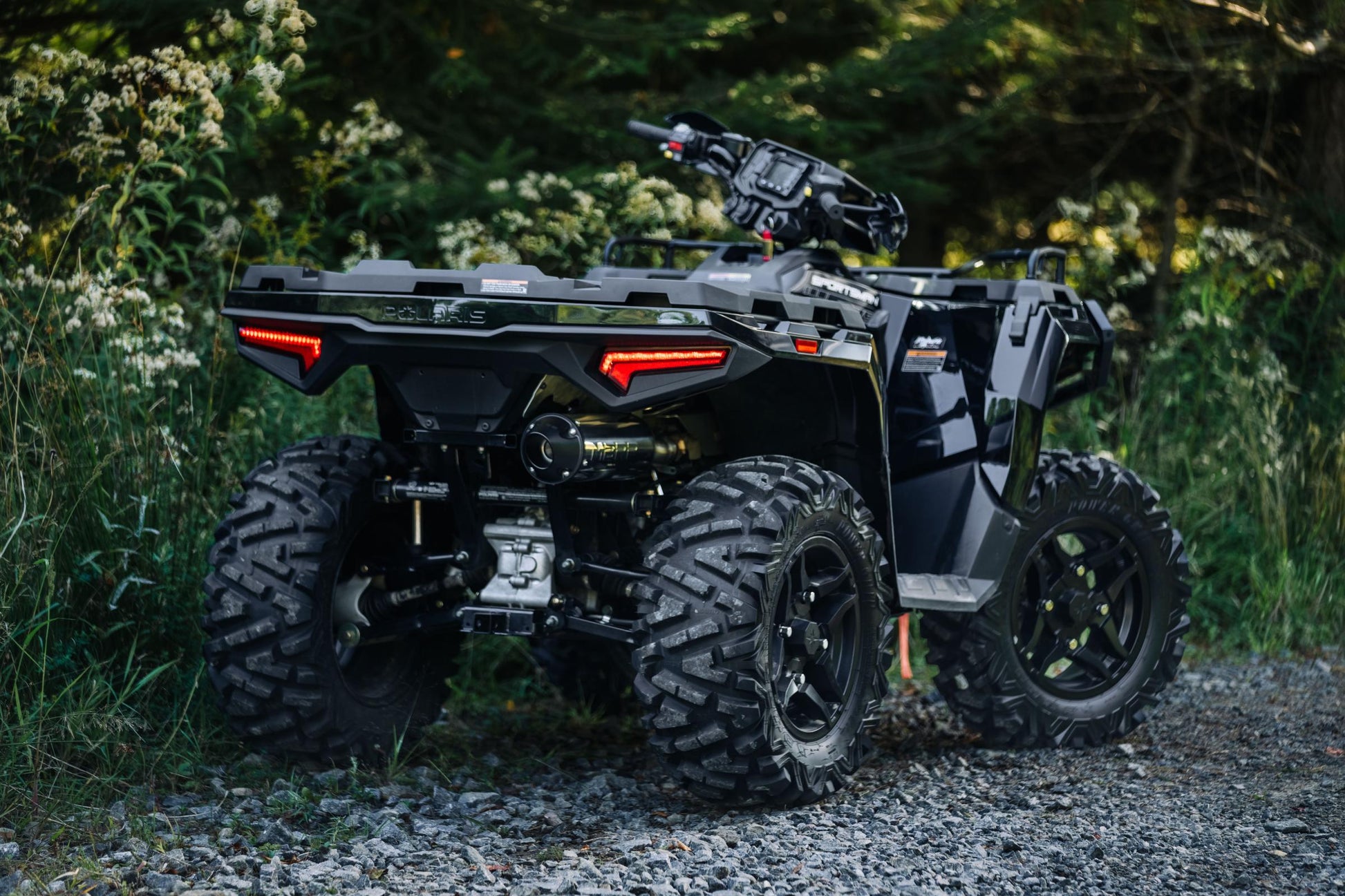 2001-Up Polaris Sportsman 5 Inch Single Slip-on Muffler with Billet Tip Performance Series MBRP-6