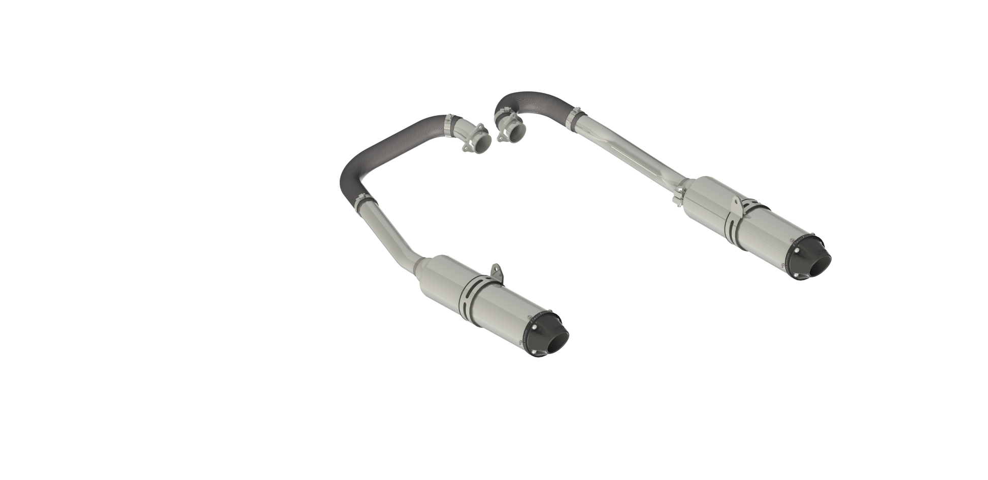 Complete Dual System Headers Back For 11-14 Polaris RZR 900 All Models MBRP