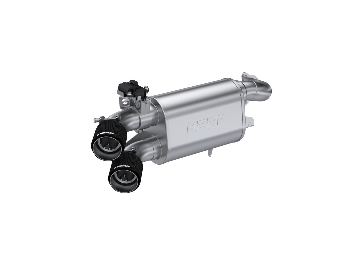 20-Up Polaris RZR PRO XP Slip-on Active Exhaust Dual Outlet with Carbon Fiber Tips Performance Series MBRP