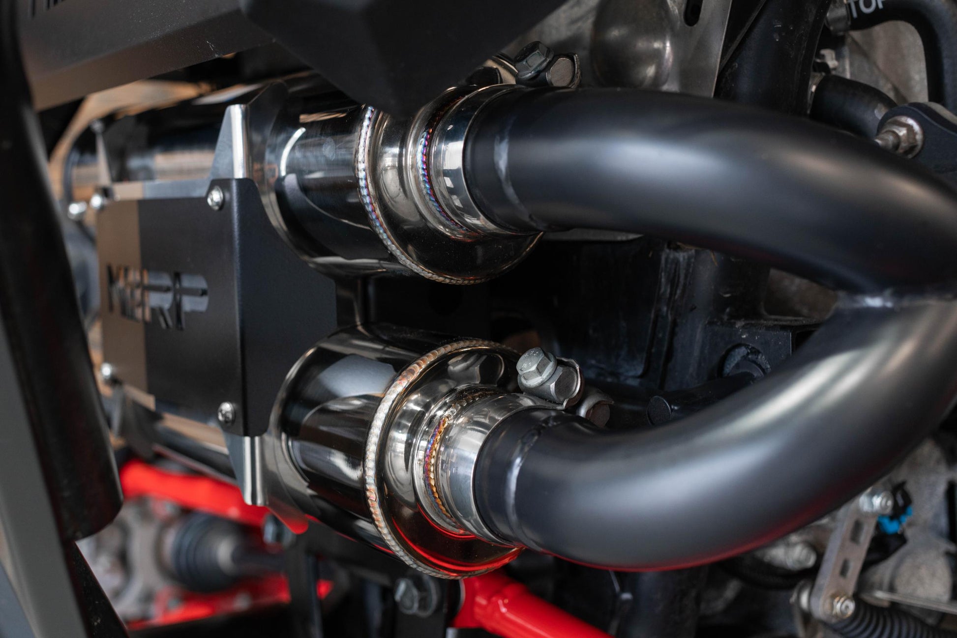 Stacked Dual Slip On Exhaust Pipe For 20-Up Polaris RZR Pro XP Turbo Performance Series MBRP-2