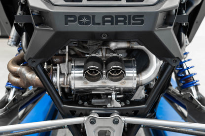 2022-Up Polaris RZR PRO R T304 Single Slip-on Dual Outlet Performance Series Exhaust with Carbon Fiber Tips MBRP-1