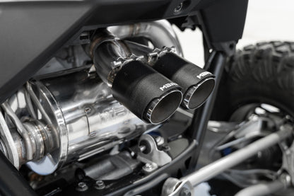 2022-Up Polaris RZR PRO R T304 Single Slip-on Dual Outlet Performance Series Exhaust with Carbon Fiber Tips MBRP-2