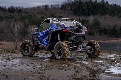 2022-Up Polaris RZR PRO R T304 Single Slip-on Dual Outlet Performance Series Exhaust with Carbon Fiber Tips MBRP-8