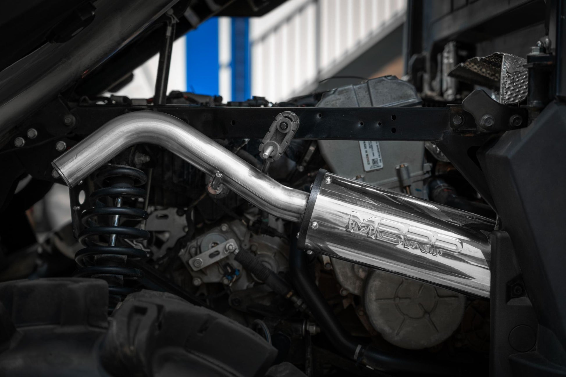 2018-Up Polaris Ranger XP 1000/ Ranger Crew XP 1000 5 Inch Single Slip-on Muffler Assembly Performance Series MBRP-5