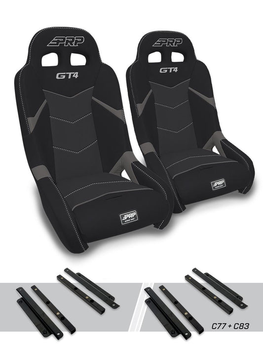 GT4 Suspension Kit for Polaris General, RZR S 900, 900 Trail, Trail, XP 1000, Turbo, Turbo S Pair PRP Seats