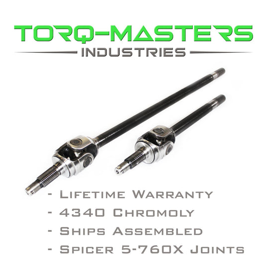 Torq-Masters Axles Chromoly Rear Axle Shaft Assembled Pair Jeep TJ, YJ, XJ Infinity Series