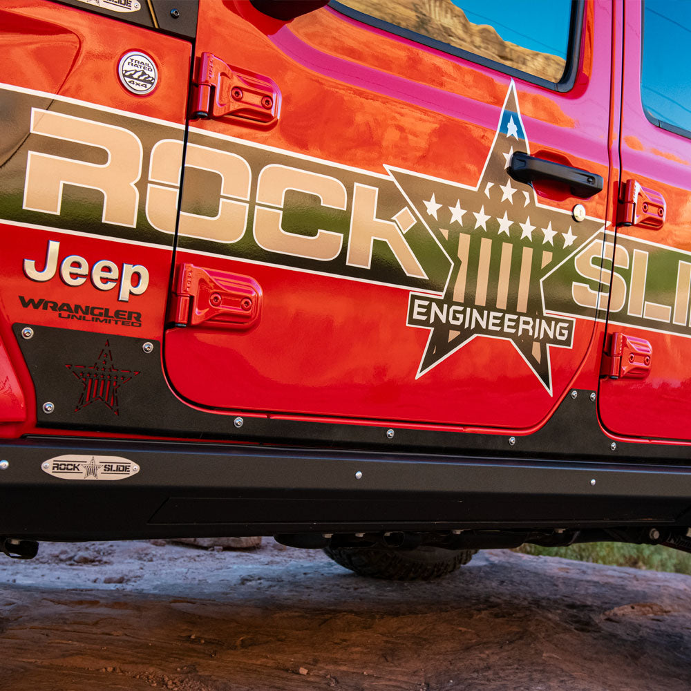 Rock Slide Engineering JL 4 Door Step Slider Rocker Guards Rock Slide Engineering