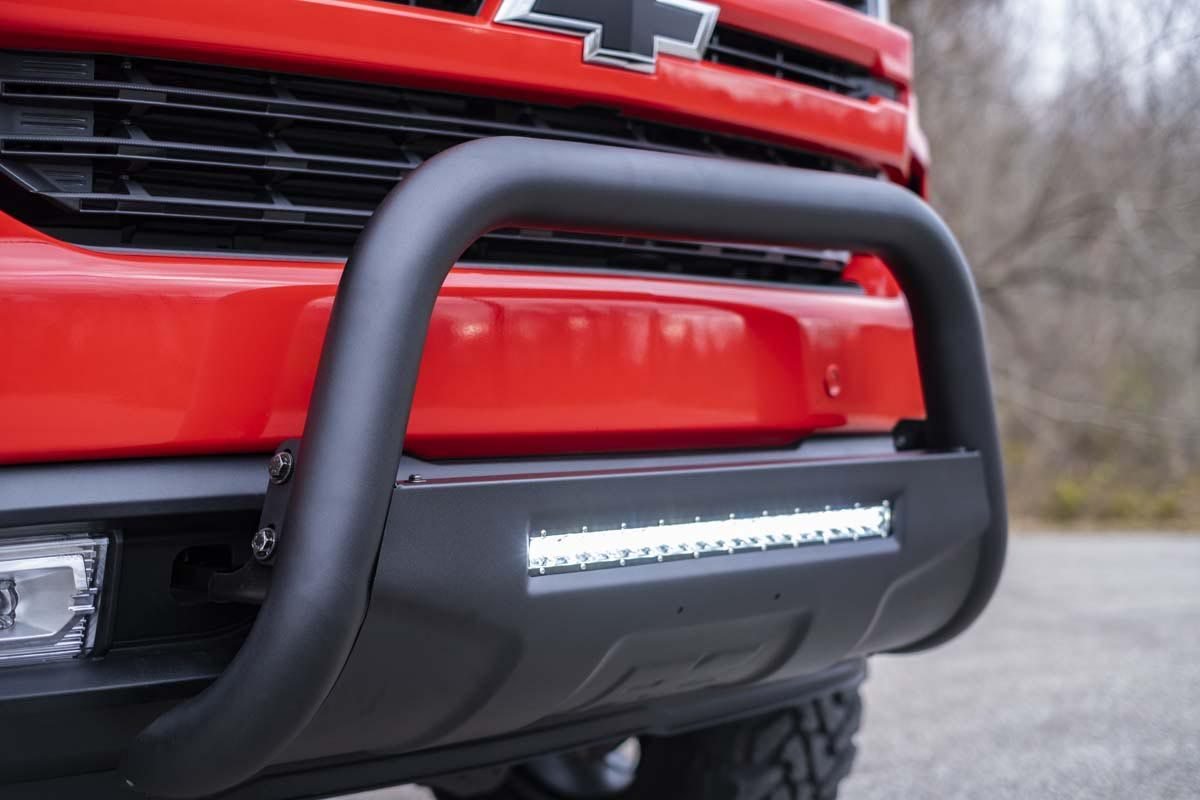 Rough Country 19-20 Silverado/Sierra 1500 Bull Bar w/LED Light Bar Black Rough Country
