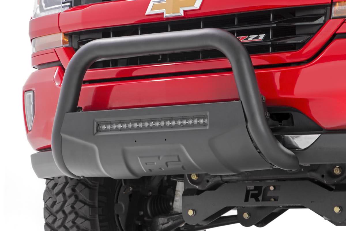 Rough Country 15-Up Colorado/Canyon Bull Bar w/LED Light Bar Black Rough Country