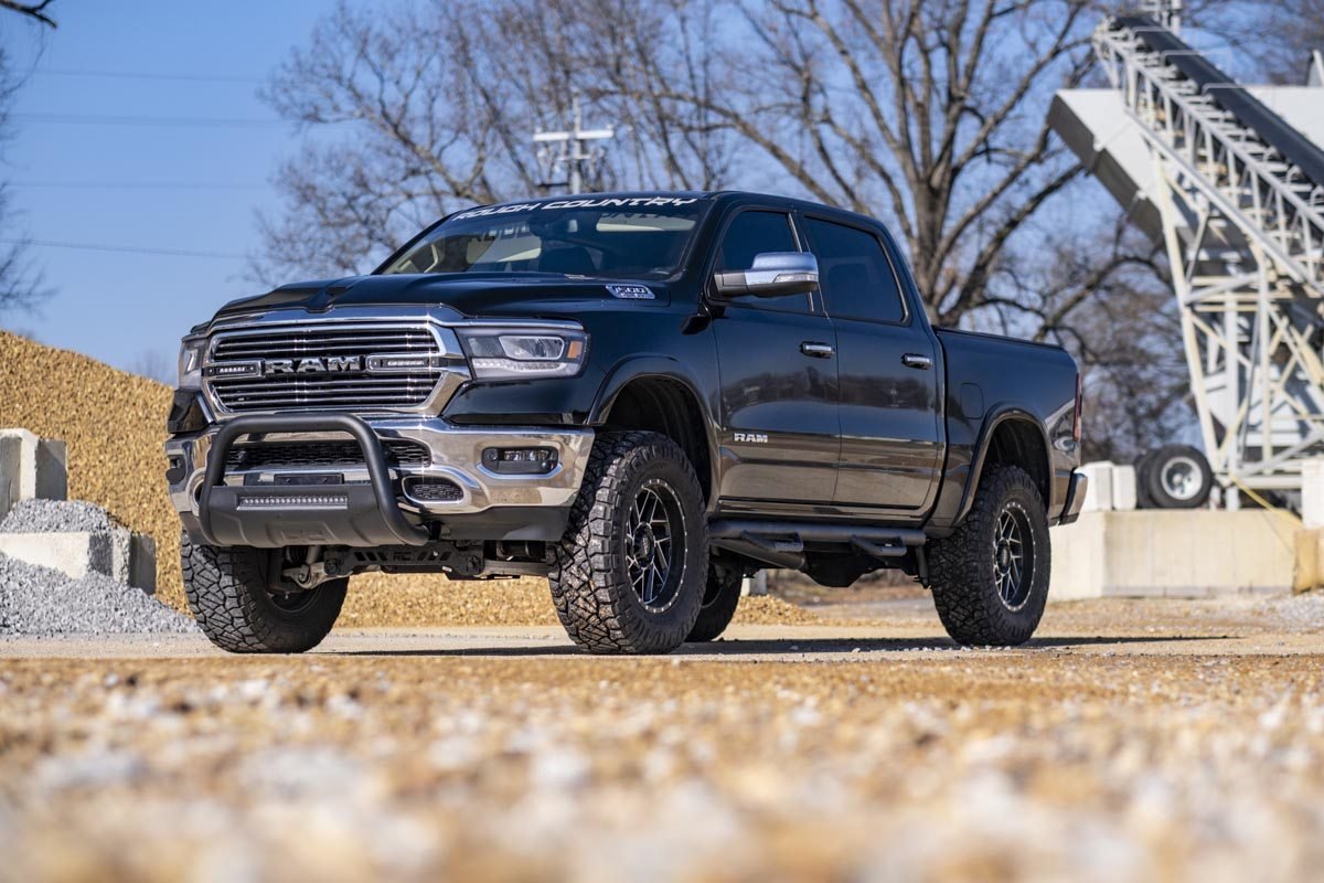RAM 19-20 1500 Bull Bar w/LED Light Bar Black Rough Country-2