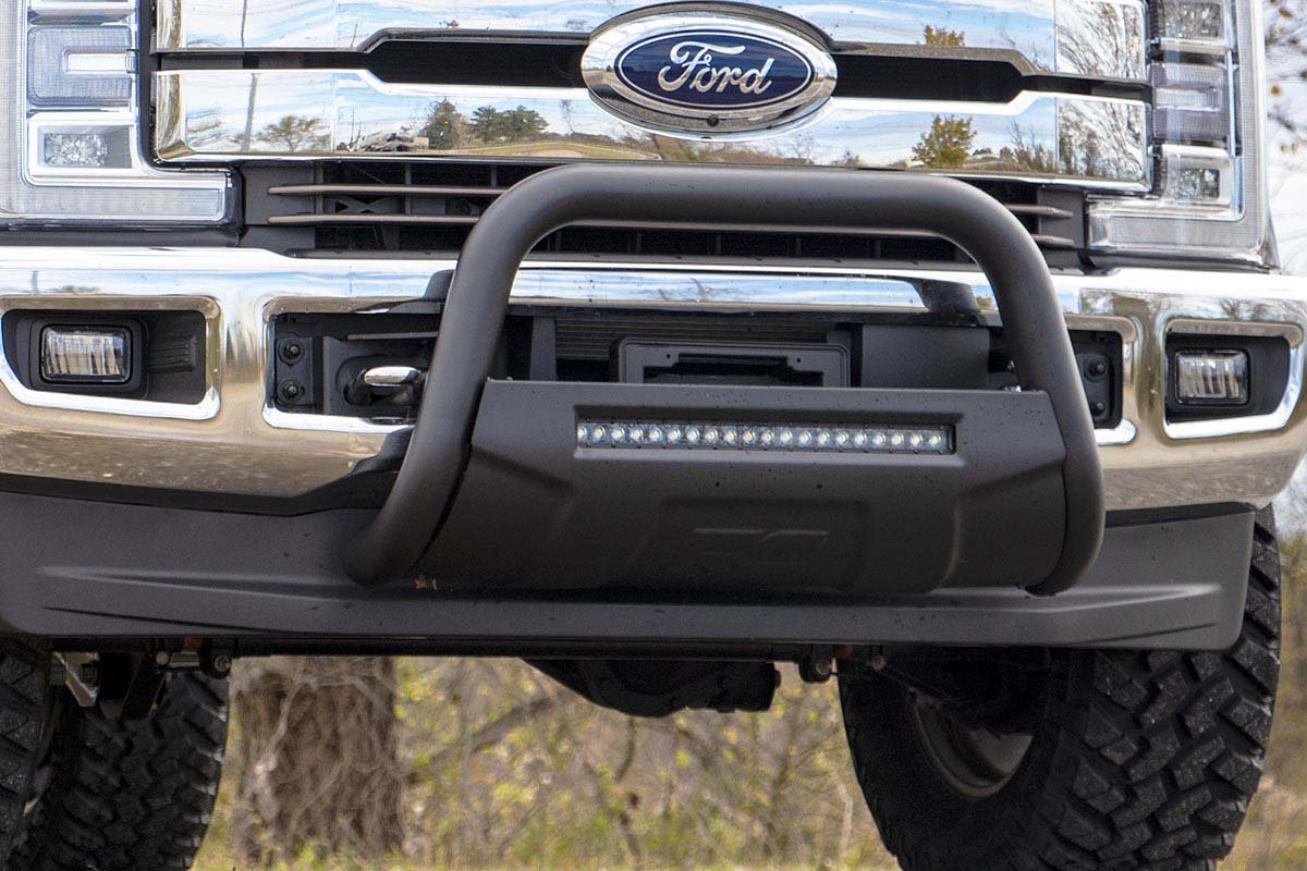 Rough Country Ford 17-20 F-250 Bull Bar w/LED Light Bar Black Rough Country