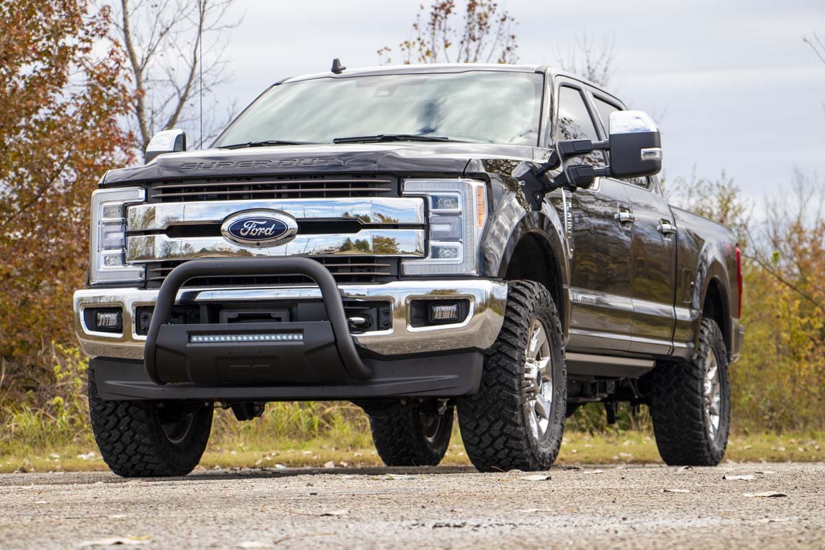 Ford 17-20 F-250 Bull Bar w/LED Light Bar Black Rough Country-2