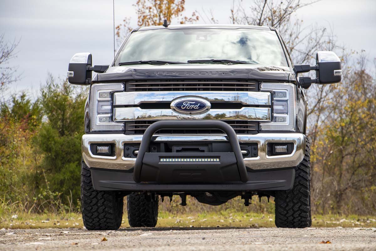 Rough Country Ford 17-20 F-250 Bull Bar w/LED Light Bar Black Rough Country