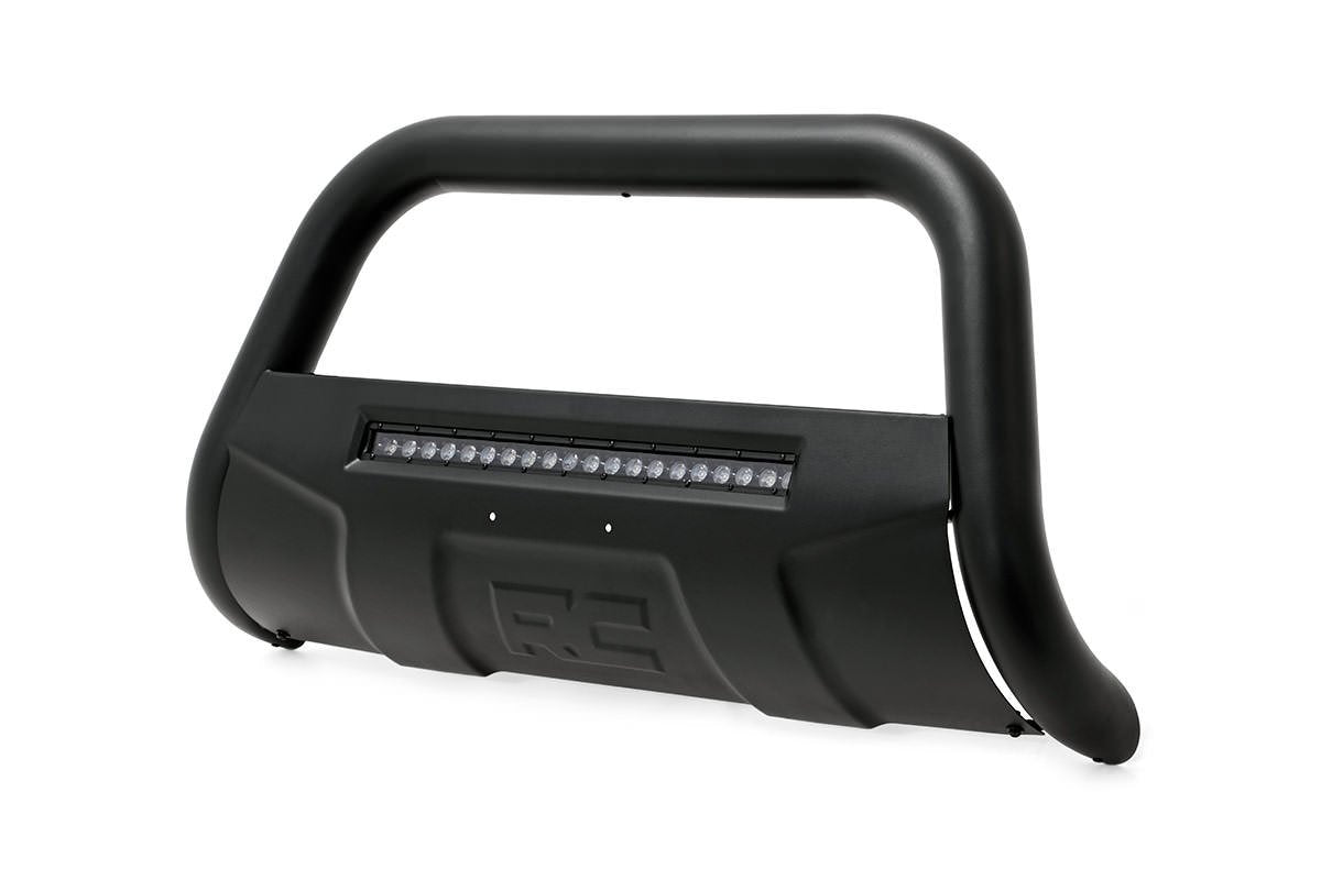 Toyota 05-15 Tacoma Bull Bar w/LED Light Bar Black Rough Country-2
