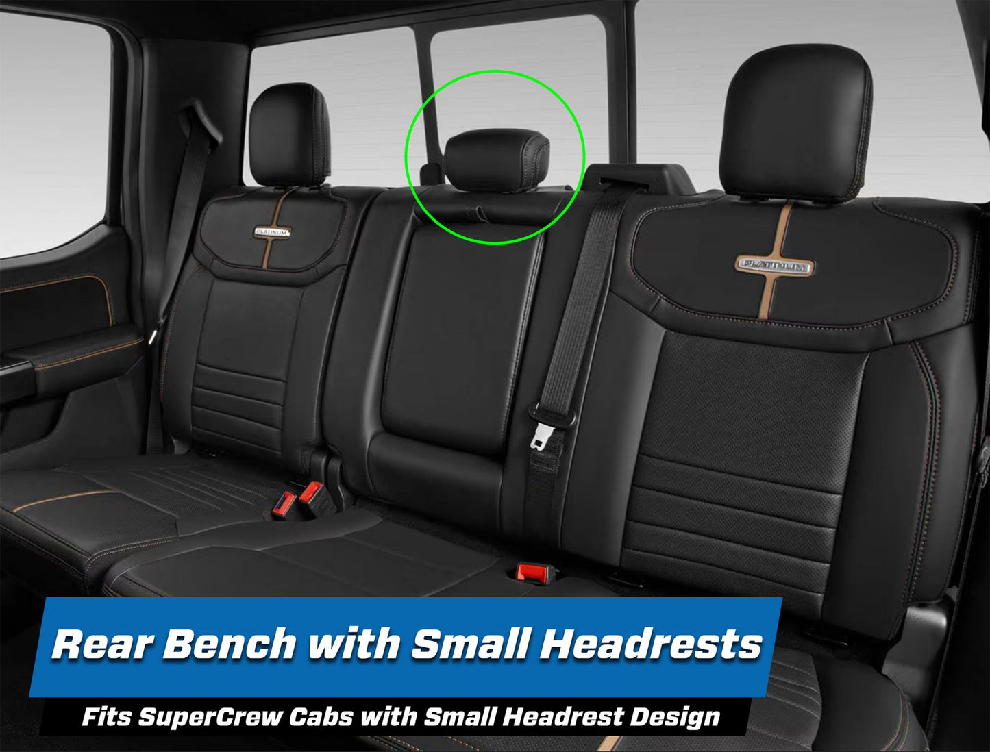 Rear Bench Seat Covers for 2021-Present Ford F150, 2023-Present Super Duty PRP Seats-5