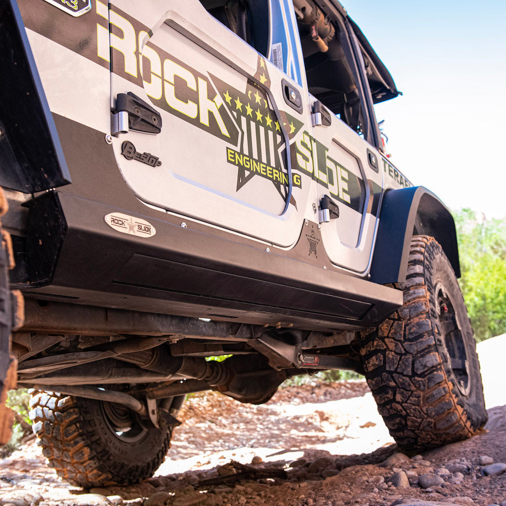 Rock Slide Engineering Jeep JK Side Step Slider Set For 07-18 Wrangler JK 4 Door Models Set Rock Slide Engineering