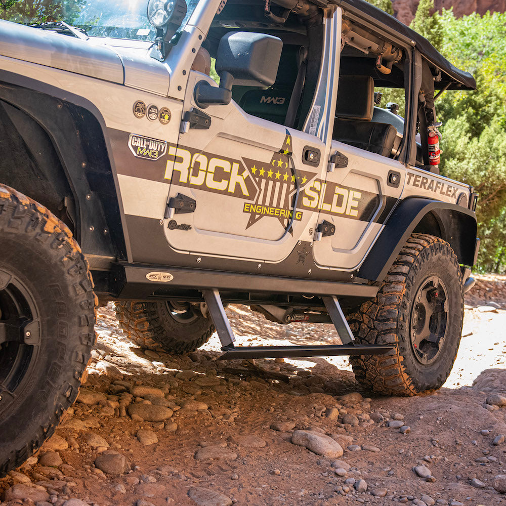 Jeep JK Side Step Slider Set For 07-18 Wrangler JK 4 Door Models Set Rock Slide Engineering-13